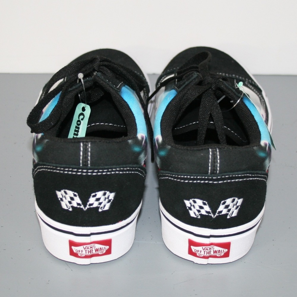 Vans Old Skool Mens Size 8 Black Blue Speed Racing Graphic Skate Shoes Sneakers - Picture 4 of 8